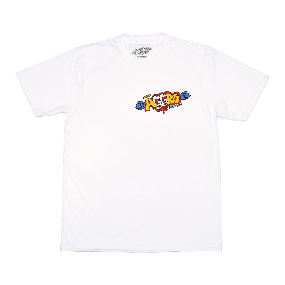 Koszulka Aggro Skateshop Logo White